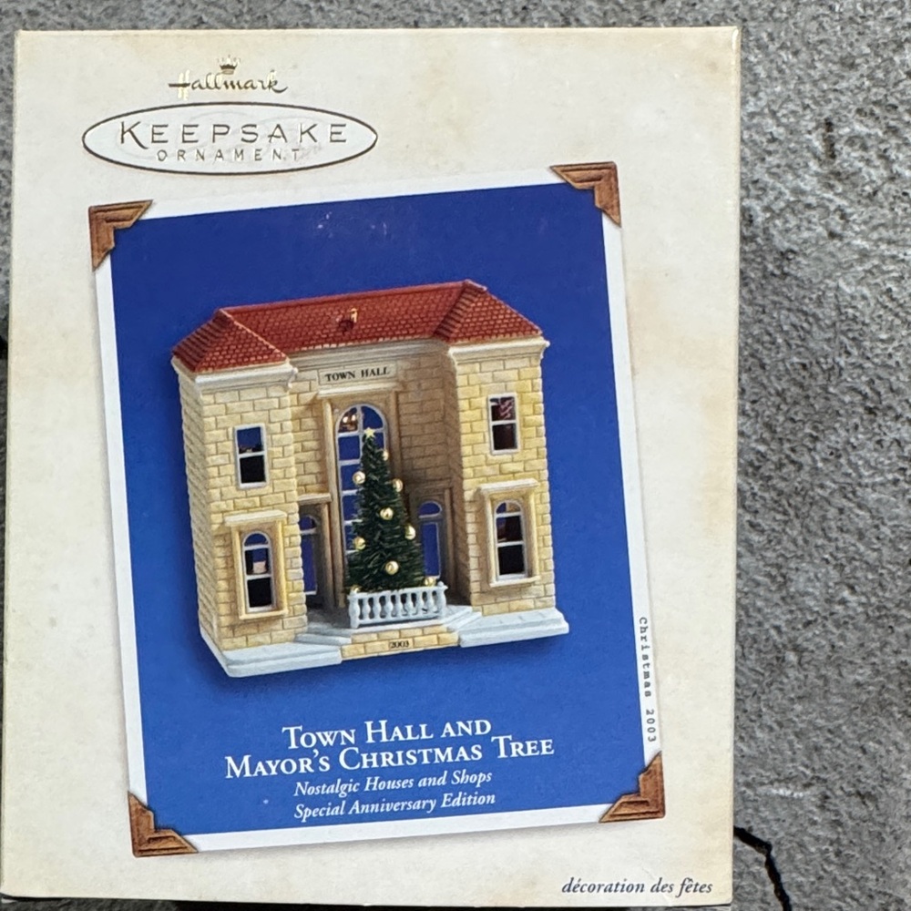 Hallmark Keepsake Town Hall Ornament with Red Roof